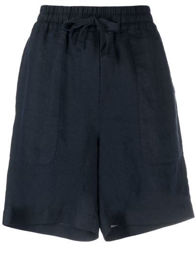 Tommy Hilfiger Drawstring-waist Linen Shorts In Blue