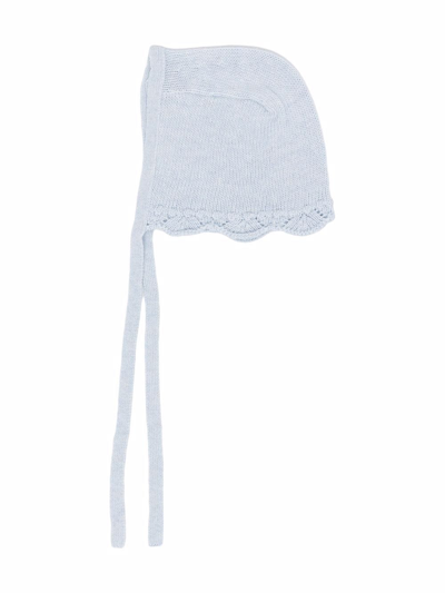 Patachou Babies' Tie-fastening Knitted Bonnet In Blue