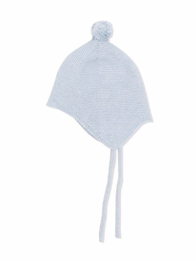 Patachou Babies' Pompom Knit Hat In Blue
