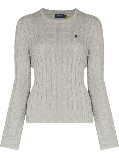 Polo Ralph Lauren Grey Julianna Cable Knit Cotton Sweater