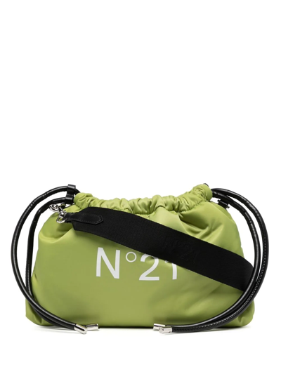 N°21 Logo-print Drawstring Clutch Bag In Green