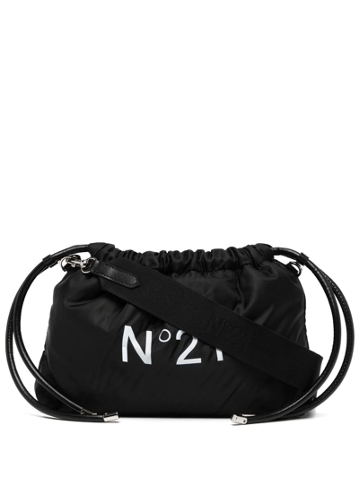 N°21 Logo-print Drawstring Clutch Bag In Black