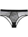 Karl Lagerfeld Lace Low-rise Briefs In Black
