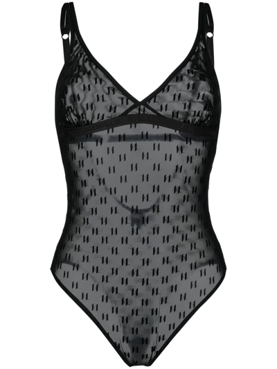 Karl Lagerfeld All-over Logo-pattern Body In Black