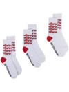 Natasha Zinko Angry-print Socks (set Of Three) In White
