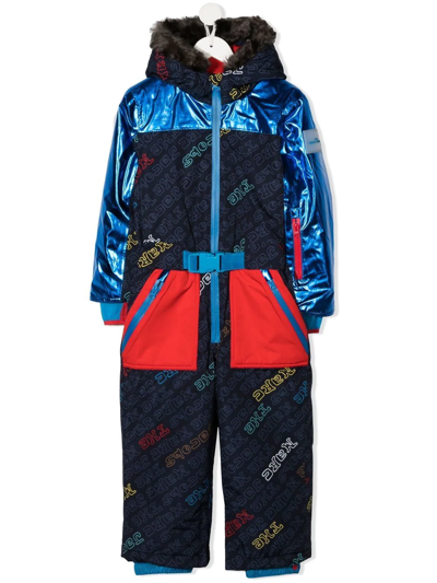 The Marc Jacobs Kids' Long-sleeve Padded Ski Jumpsuit In Blue