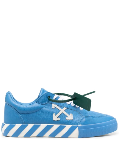 Off-white Low Vulcanized Suede-trimmed Full-grain Leather Sneakers