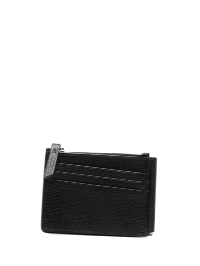 Maison Margiela Four-stitch Logo Leather Wallet In Nero