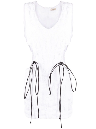 The Mannei Cut-out Drawstring Mini Dress In White