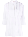 Valentino Side Neck Tie Fastening Blouse In White