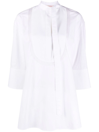 Valentino Side Neck Tie Fastening Blouse In White