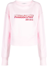 Philosophy Di Lorenzo Serafini Logo-print Cotton Sweatshirt In Pink