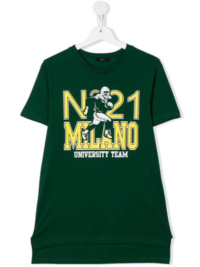 N°21 Teen Logo-print Cotton T-shirt In Green