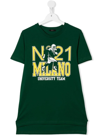N°21 Teen Logo-print Cotton T-shirt In Verde