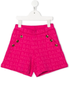 BALMAIN LOGO-PRINT BUTTON-DETAIL SHORTS