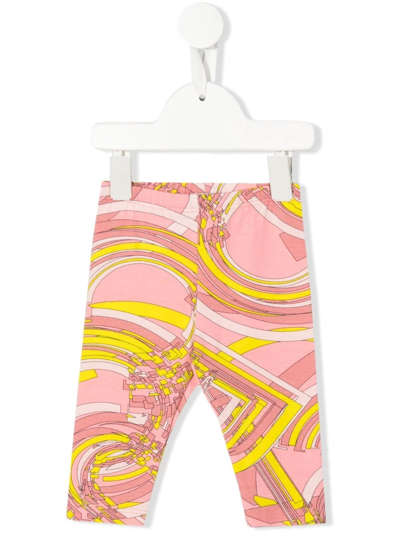 Emilio Pucci Junior Babies' Graphic-print Leggings In Pink