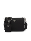 PRADA SHOULDER BAG IN RE-NYLON AND SAFFIANO