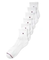 Tommy Hilfiger Men's Socks, "pitch" Athletic Quarter 6-pairs In White