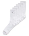 Tommy Hilfiger Men's Socks, "pitch" Athletic Quarter 6-pairs In White