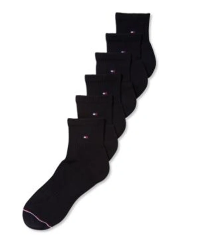 Tommy Hilfiger Men's Socks, Pitch Sport 6 Pair Pack In Black