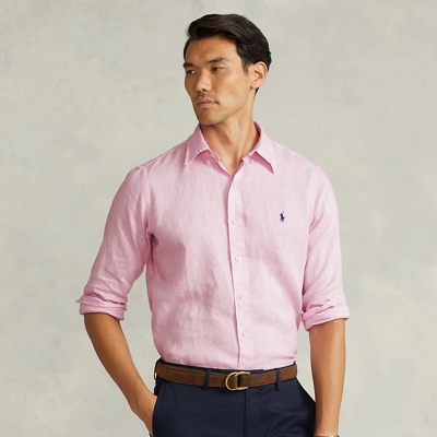 Polo Ralph Lauren Classic Fit Linen Shirt In Carmel Pink