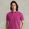 Ralph Lauren Custom Slim Fit Mesh Polo Shirt In Vivid Pink