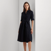 Lauren Ralph Lauren Linen Shirtdress In Lauren Navy