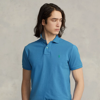 Ralph Lauren Custom Slim Fit Mesh Polo Shirt In Retreat Blue