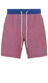 Fair Harbor The Bayberry Wave Print Swim Trunks In Red Waves