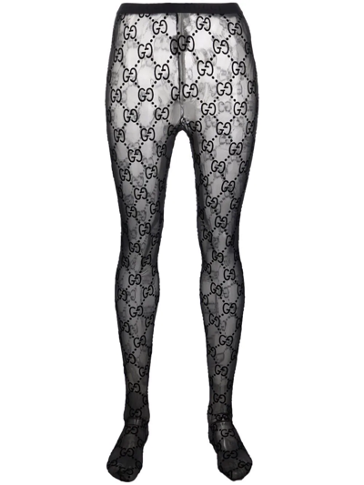 Gucci Black Gg Supreme Tights