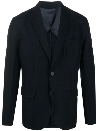 Armani Exchange Single-breasted Boxy Blazer In Blue