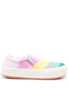 Palm Angels Gradient-pattern Canvas Slip-on Trainers In Pink