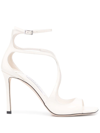 Jimmy Choo Azia Sandals In Milk White Patent Leather In White