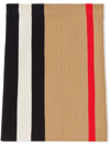 Burberry Striped Rib Knit Wool Skirt In Neutrals