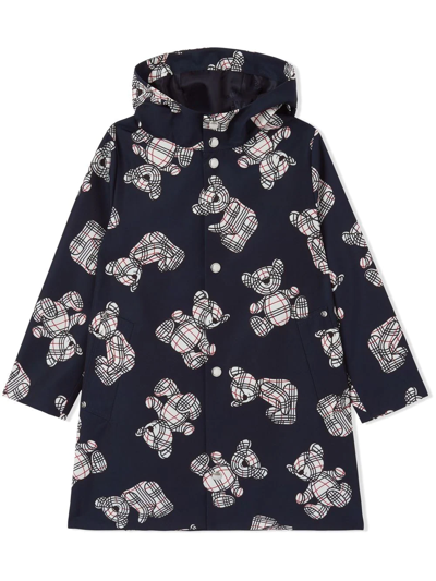 Burberry Babies' Little Girl's & Girl's Thomas Bear Print Hooded Coat In Midnight