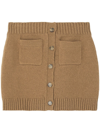Burberry Blanche Knitted Cotton Blend Mini Skirt In Neutrals
