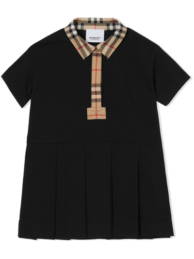 Burberry Babies' Kids Vintage Check Polo Dress (3-14 Years) In Black