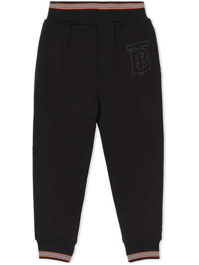 Burberry Kids' Logo-print Track Trousers In Black