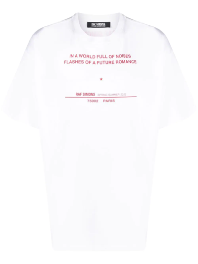Raf Simons Slogan-print Short-sleeve T-shirt In White