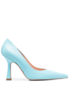 Liu •jo Light Blue High Pump In Leather In Blue