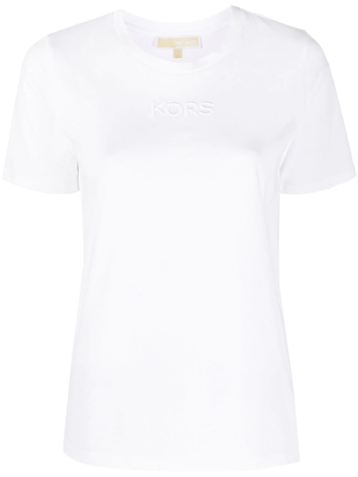 Michael Michael Kors Logo-embroidered T-shirt In White