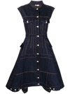 ALEXANDER MCQUEEN SLEEVELESS DENIM DRESS