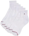 Tommy Hilfiger Men's Socks, "pitch" Athletic Quarter 6-pairs In White