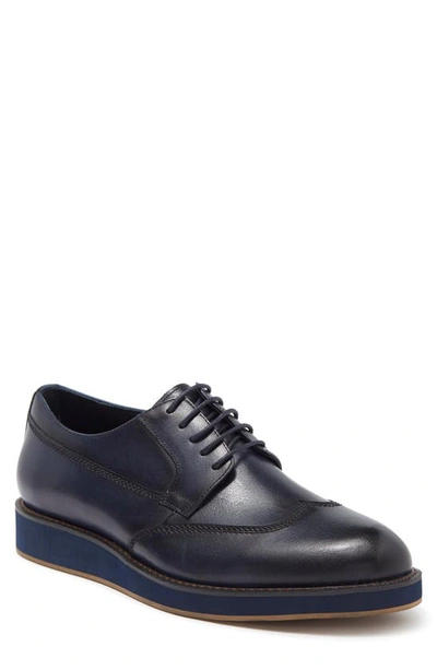 Zanzara Malton Burnished Leather Oxford In Navy