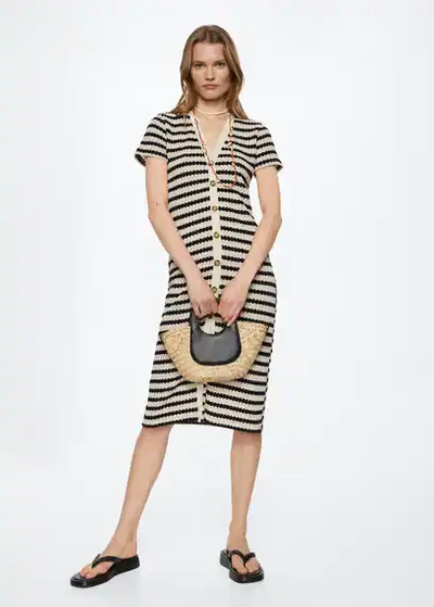 striped jersey dress mango Black Ladies dresses