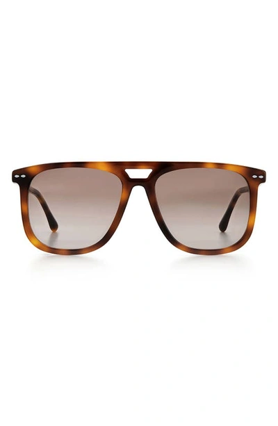 Isabel Marant 56mm Gradient Flattop Sunglasses In Havana / Brown Gradient