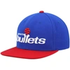 Mitchell & Ness Men's  Blue, Red Washington Bullets Hardwood Classics Team Two-tone 2.0 Snapback Hat In Blue
