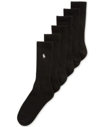 Polo Ralph Lauren Classic Crew Socks 6 Pairs In Black