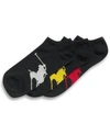 Polo Ralph Lauren Men's Socks, Athletic Big Polo Player Sole Men's Socks 3-pack In Black
