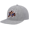 Mitchell & Ness Men's  Heathered Gray Philadelphia 76ers Hardwood Classics Team 2.0 Snapback Hat In Heather Gray